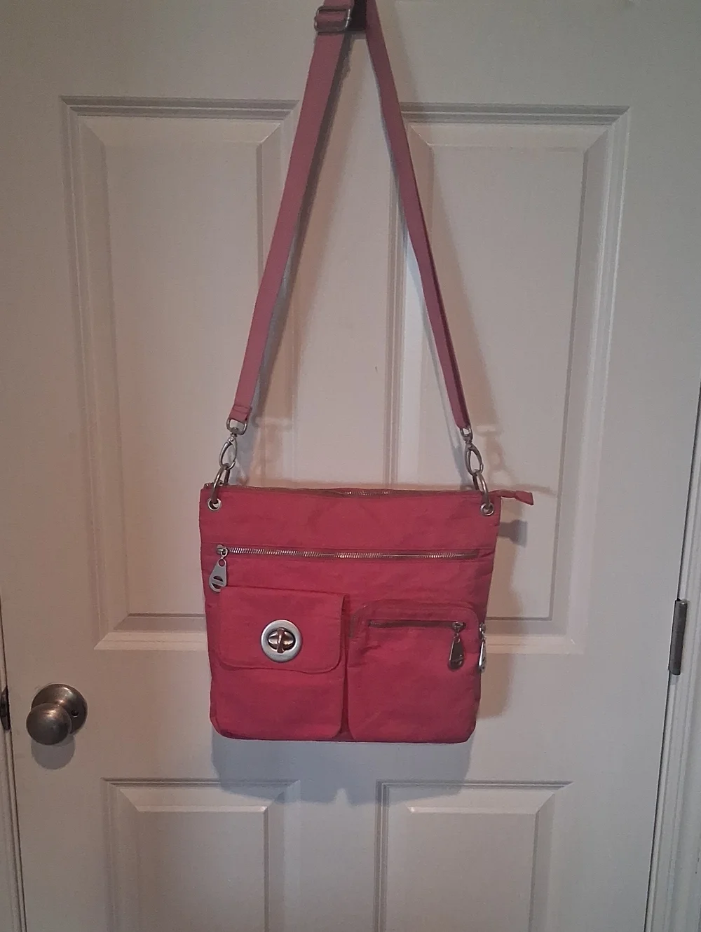 Baggalline Pink Crossbody Shoulder Bag - Adjustable Strap